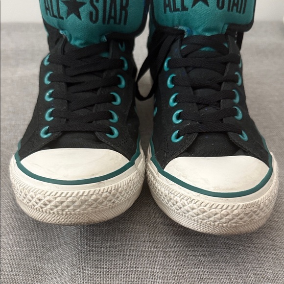 Converse Black and Teal High-Tops - Picture 9 of 12